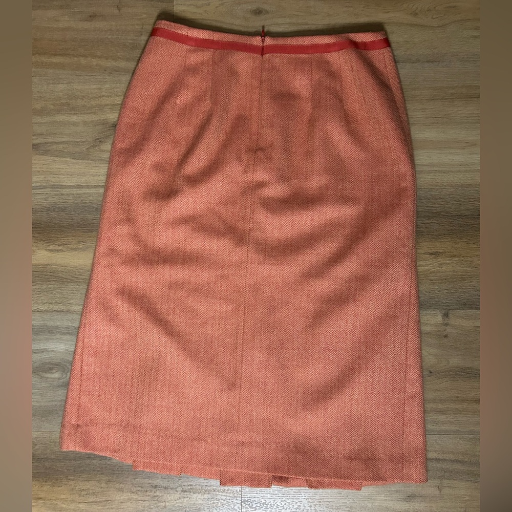 Talbots Pink Midi Pencil Skirt with Pleated Design - Picture 2 of 7